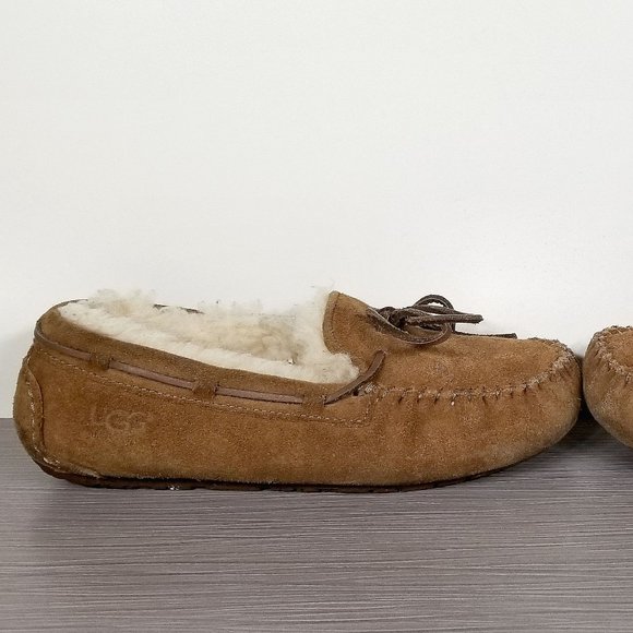 UGG Kids Dakota Shearling Slipper, Chestnut Suede, Youth Size 4 US / 34 - Picture 7 of 12